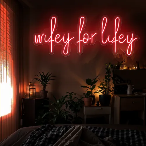 Wifey for Lifey Neon Sign - Custom Flying Discs