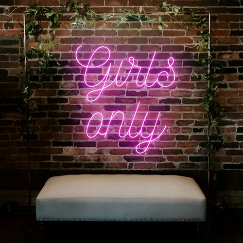 Chic Pink Girls Only Neon Sign - Custom Flying Discs