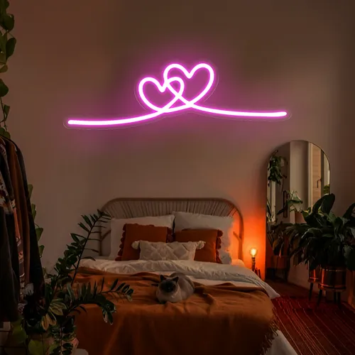 Infinity Heart Pink Neon Sign - Custom Flying Discs