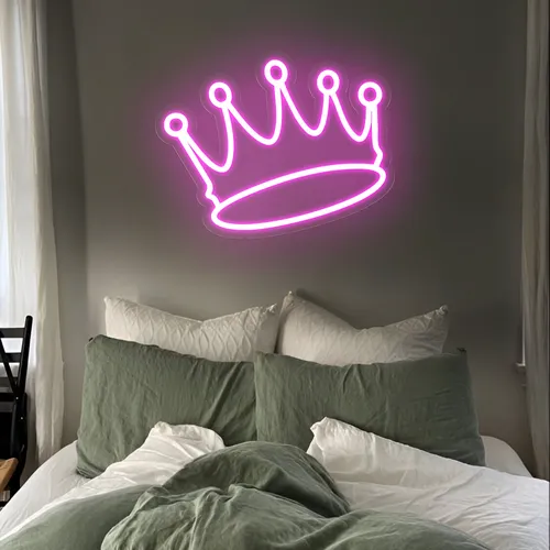 Majestic Pink Crown Neon Sign - Custom Flying Discs