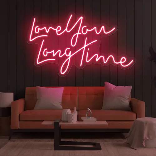 Love You Long Time Neon Sign - Custom Flying Discs
