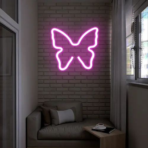 Flutter Pink Neon Sign - Custom Flying Discs