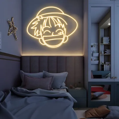Monkey Luffy Neon Sign - Custom Flying Discs