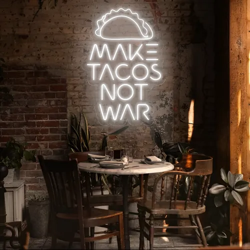 Tasty "Make Tacos Not War" Neon Sign - Custom Flying Discs