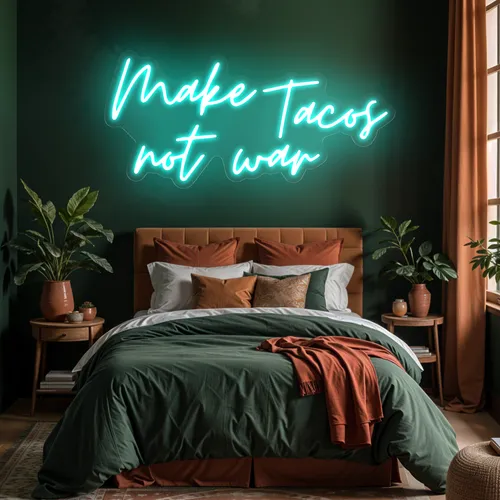 Sizzling "Make Tacos Not War" Neon Sign - Custom Flying Discs