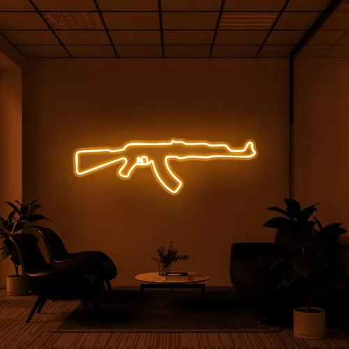 Cool Rifle Neon Sign - Custom Flying Discs