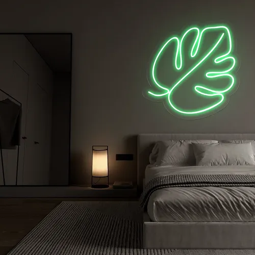 Tropical Monstera Leaf Neon Sign - Custom Flying Discs