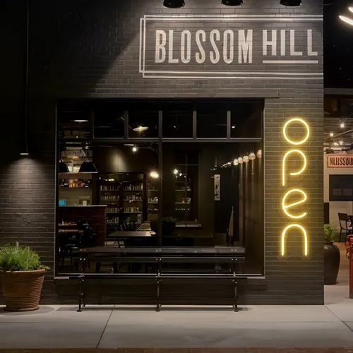 Open Vertical Neon Sign - Custom Flying Discs