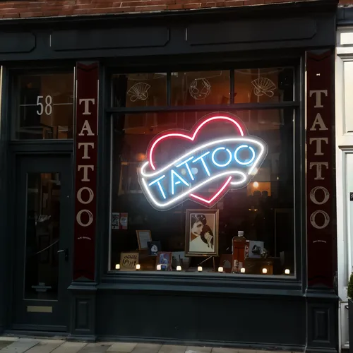 Tattoo Heart Window Neon Sign - Custom Flying Discs