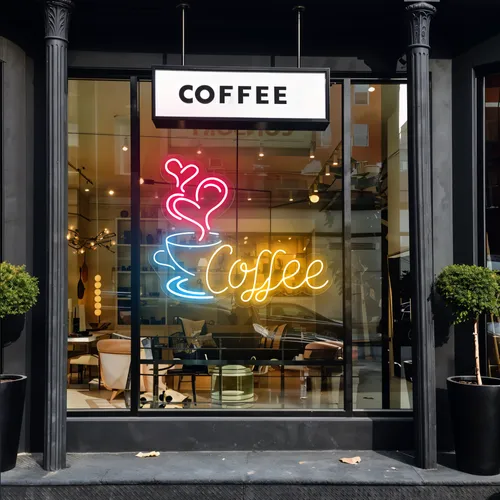 Coffee Love Window Neon Sign - Custom Flying Discs