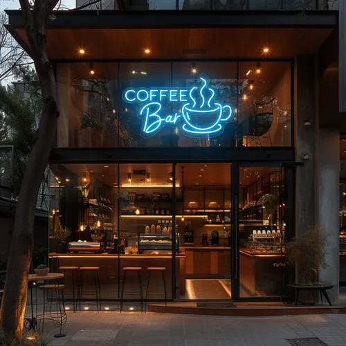 Coffee Bar Window Neon Sign - Custom Flying Discs