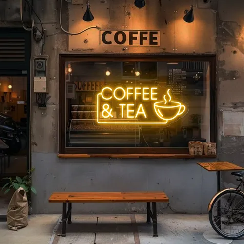 Coffee Tea Window Neon Sign - Custom Flying Discs