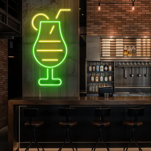 Sparkling Toast Glass Neon Sign - Custom Flying Discs