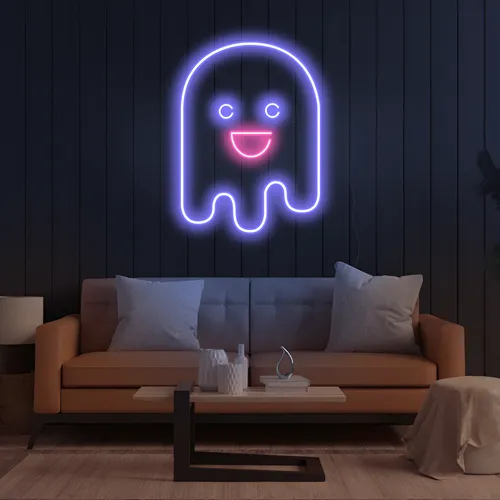 Ghost Cartoon Vertical Neon Sign - Custom Flying Discs