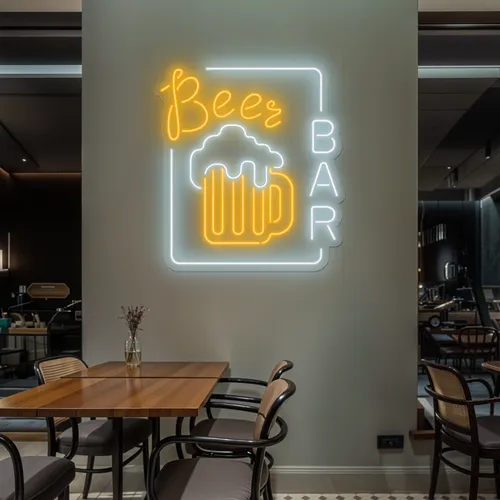 Beer Bar Vertical Neon Sign - Custom Flying Discs