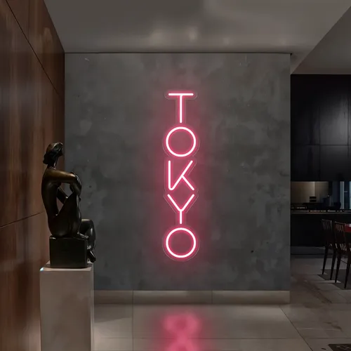 Tokyo Vertical Neon Sign - Custom Flying Discs