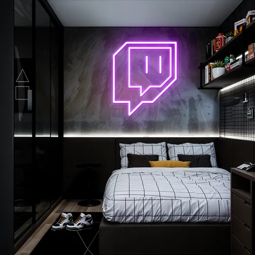 Twitch Icon Glow Neon Sign - Custom Flying Discs