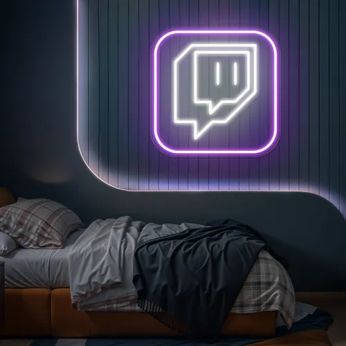 Twitch Logo Bedroom Neon Sign - Custom Flying Discs