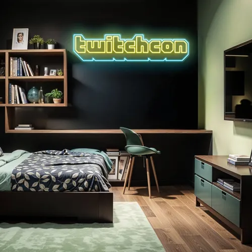 TwitchCon Bedroom Aesthetic Neon Sign - Custom Flying Discs