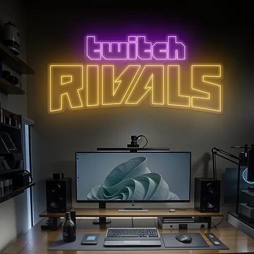Twitch Rivals Gaming Setup Neon Sign - Custom Flying Discs