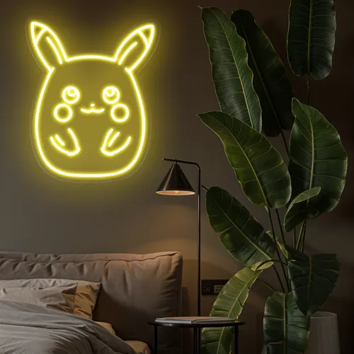 Cute Pikachu Neon Sign - Custom Flying Discs