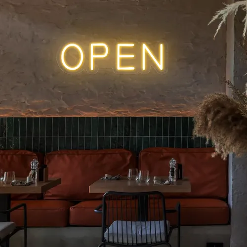 Open Block Neon Sign - Custom Flying Discs