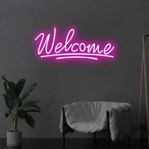 Welcome Underline Neon Sign - Custom Flying Discs