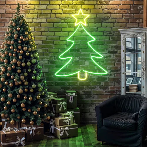 Mini Christmas Tree Neon Sign - Custom Flying Discs