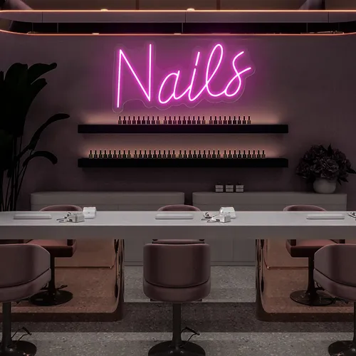 Nails Script Neon Sign - Custom Flying Discs