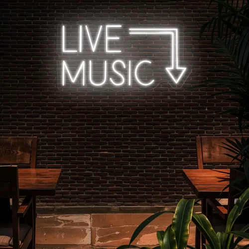 Live Music Neon Sign - Custom Flying Discs