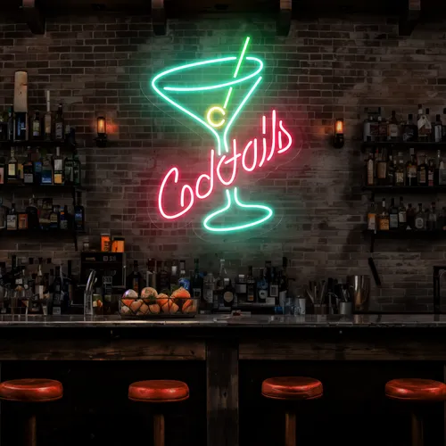 Cocktails Neon Sign - Custom Flying Discs