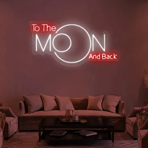 To The Moon and Back Neon Sign - Custom Flying Discs
