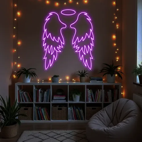 Custom Angel Wings Neon Signs - Custom Flying Discs