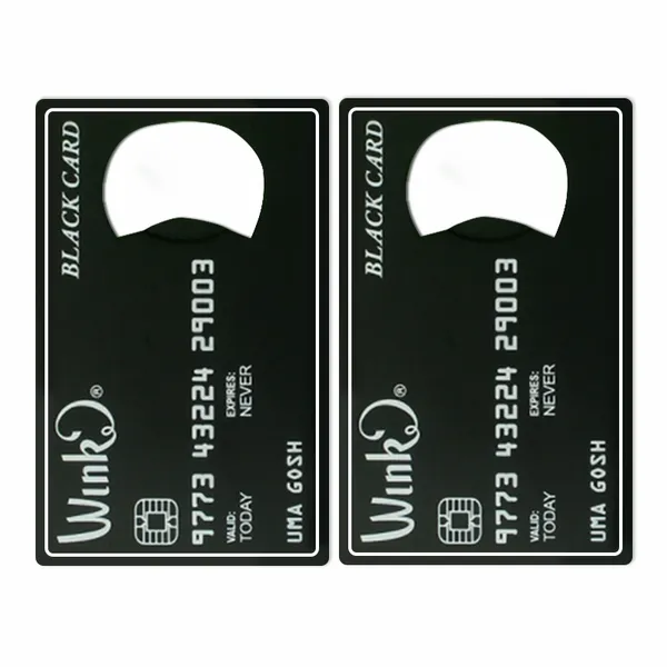 Black Card Shaped Bottle Opener - Custom Flying Discs