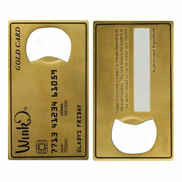 Gold Card Shaped Bottle Opener - Custom Flying Discs