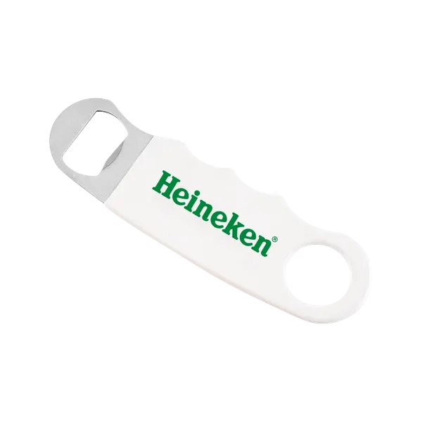White Hand Grip Flat Bottle Opener - Custom Flying Discs