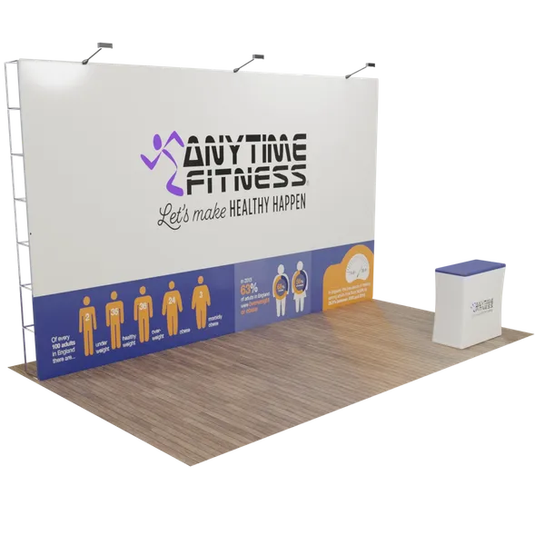 Custom Pop Up Trade Show Display 20' x 10' - Custom Flying Discs