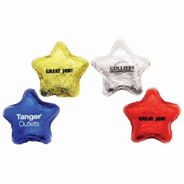 Imprinted Chocolate Foiled Stars - Custom Flying Discs