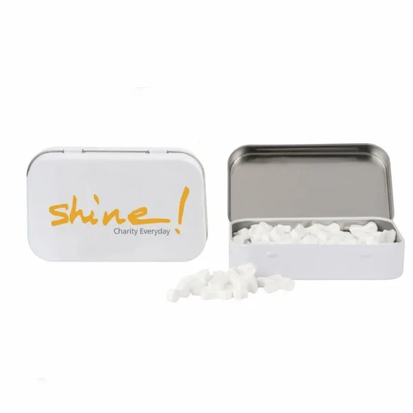 Rectangular Tin with Ribbon Shaped Mints - Custom Flying Discs