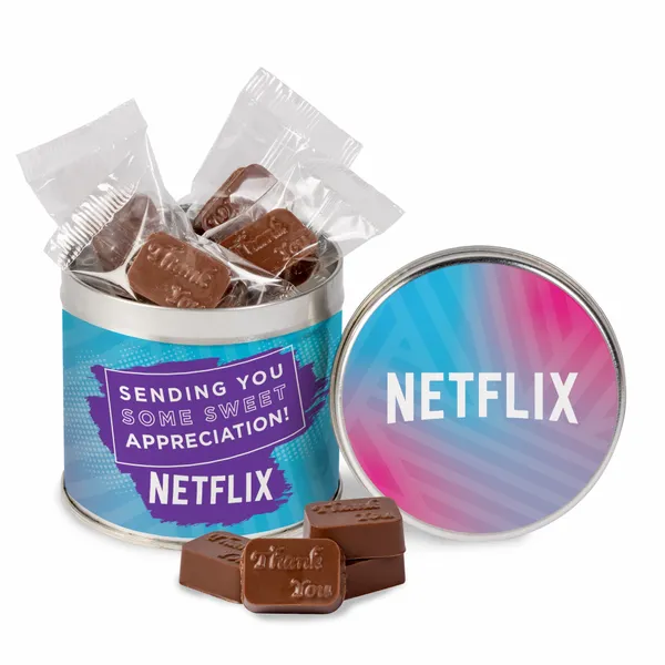 Round Tin with Molded Chocolates - Custom Flying Discs