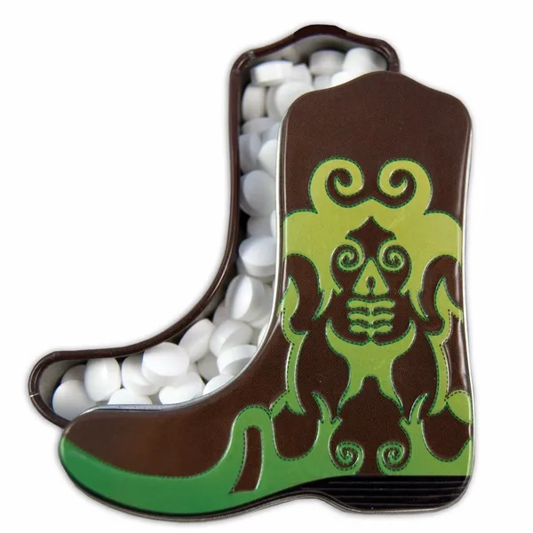 Green Cowboy Boot-Shaped Mint Tin - Custom Flying Discs