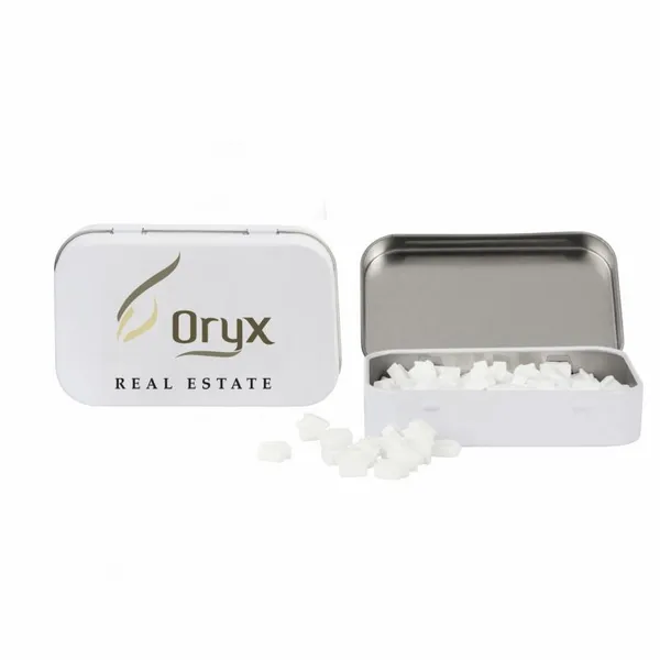 Rectangular Tin with House Shaped Mints - Custom Flying Discs