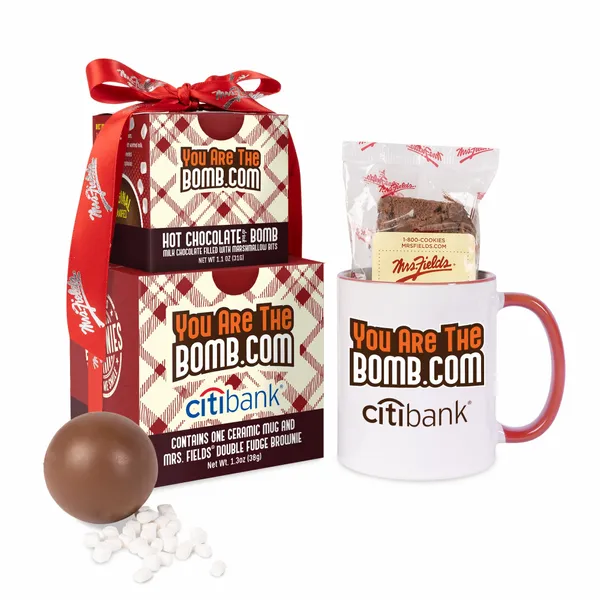 Mrs. Fields Mug, Brownie, Hot Chocolate Bomb Gift Set - Custom Flying Discs