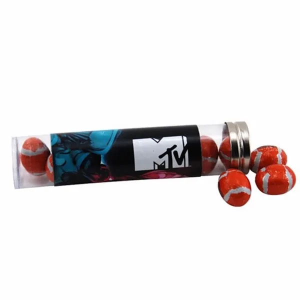 Tube with Chocolate Footballs - TRB660 - Custom Flying Discs