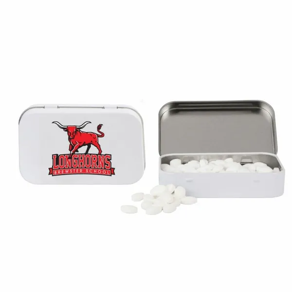 Rectangular Tin with Football Shaped Mints - Custom Flying Discs