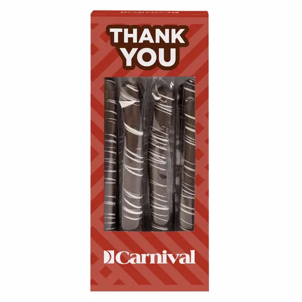 Pretzel Rods - Dark Chocolate With White Drizzle - Custom Flying Discs