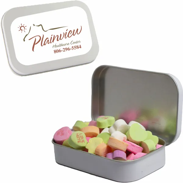 Large Mint Tin with Conversation Hearts - Custom Flying Discs