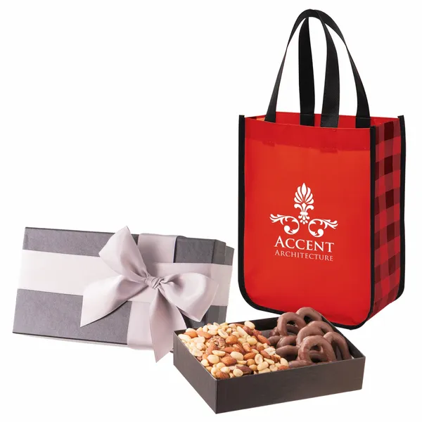 Executive Gift Set With Northwoods Laminated Non-Woven Tote Bag - Custom Flying Discs
