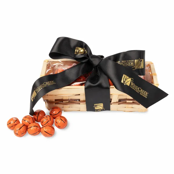 Gift Basket with Chocolate Basketballs - Custom Flying Discs