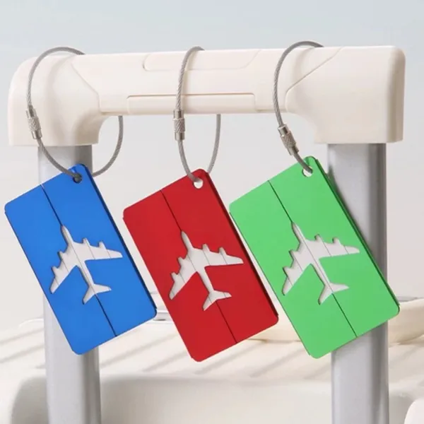 Rectangle Aircraft Aluminum Luggage Tag